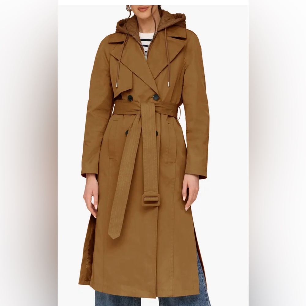 Double Breasted Trench Coat with Hooded Quilted Dickey
Avec Les Filles (petite)